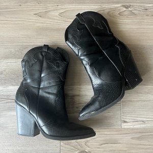 Black Heeled Cowboy Boots